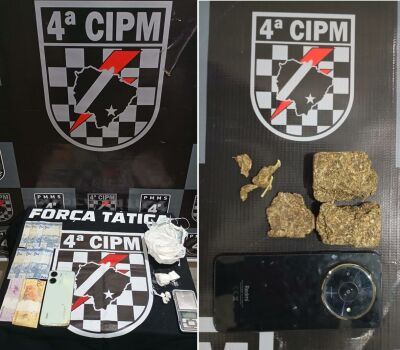 Imagem da notícia Dois homens são presos com maconha, skunk e cocaína em Chapadão do Sul